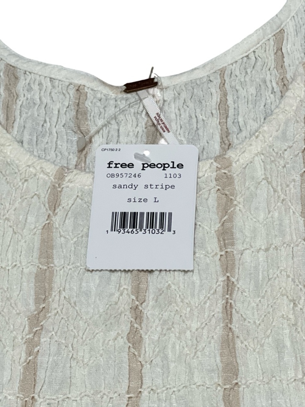 Free People Women’s Obi Posey Smock Top in Ivory Size L - Picture 4 of 8